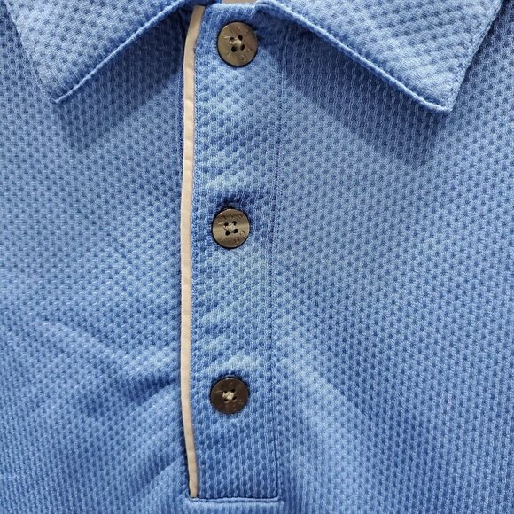 Nike Golf Nike Sphere React Men's Blue Gray Textured Breathable SS Polo Size M - Picture 4 of 8